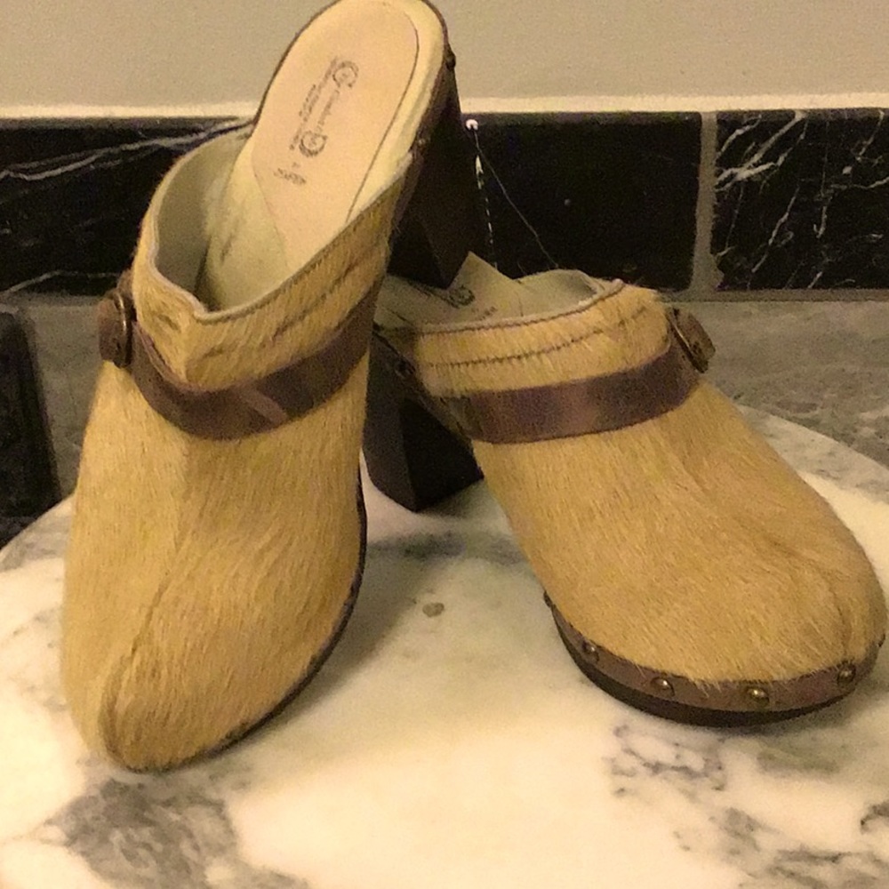 The Comfort Club Hide Hair Mules Size 38, 7.5 US